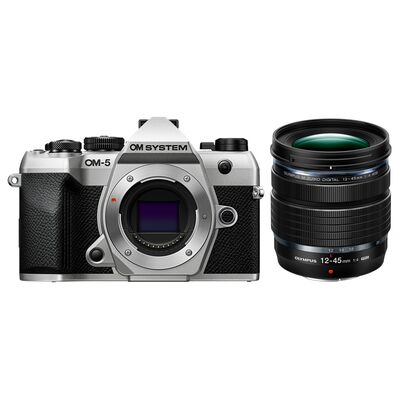 OM SYSTEM OM-5 II Gehäuse + M.Zuiko AF 12-45mm f/4 Pro ED  silber