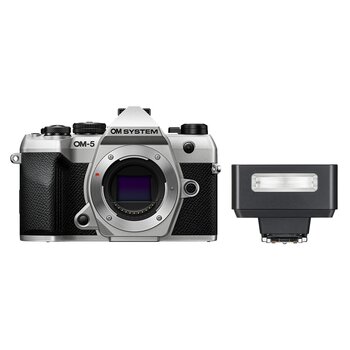 OM SYSTEM OM-5 II + Godox iT20  silber