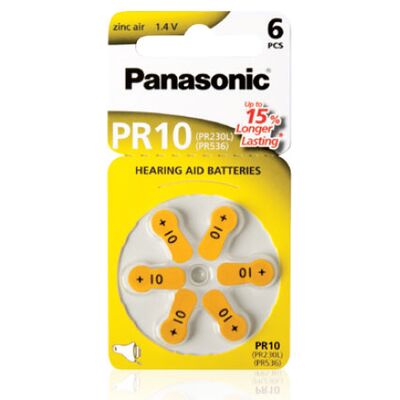 Panasonic PR10/230 (PR70) 6er Blister Hörgerätebatterie 