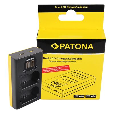 Patona Dual LCD USB Ladegerät für Fuji  NP-W235