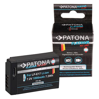 Patona Platinum Akku mit USB-C Input für Canon  Canon LP-E17