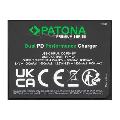 Patona Premium Dual PD Performance Ladegerät für Panasonic  DMW-BCF10E