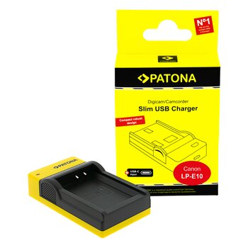 Patona Slim micro-USB Ladegerät für Canon  LP-E10