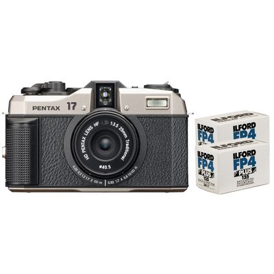 Pentax 17 + Doppelpack Ilford FP 4 Plus 125 135/36 schwarz-weiß 