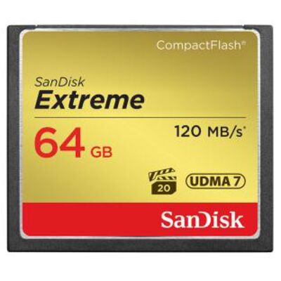 SanDisk Extreme, Compact Flash, 120MB/s  64 GB