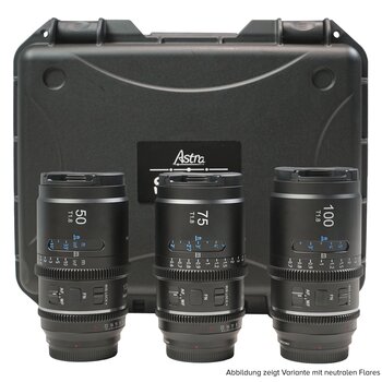 Sirui Astra T1.8 1.33x Full Frame Autofocus Anamorphic Cine Lenses 50mm+75mm+100mm + Case  L-Mount Blue Flare