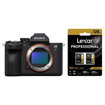 Sony Alpha 7 V (ILCE-7M5) + Lexar 2er Pack SDXC Professional Type Gold - 1800x 280MB/s V60 II 128 GB 