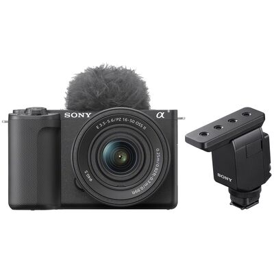Sony Vlog-Kamera Alpha ZV-E10 II + SEL 16-50mm PZ OSS II + Shotgun Mikrofon ECM-B10 
