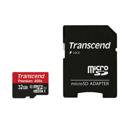 Transcend 32 GB microSDHC-Karte Class10 UHS-1 Premium 400x 