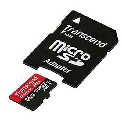 Transcend Micro SDXC-Card Class 10 UHS-I 400x + SD Adapter  64 GB