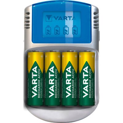 Varta LCD Charger 12V USB inkl. 4 Akkus 2600 mAh Mignon AA 