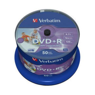 Verbatim DVD+R 16x Wide Printable 50x 
