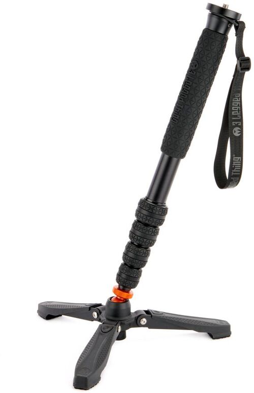 3 Legged Thing Taylor 2.0 Magnesiumlegierung Einbeinstativ,  schwarz mit Docz Fußstabilisator