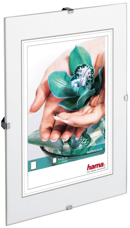 Hama Rahmenloser Bildhalter Clip-Fix, Normalglas  13 x 18 cm