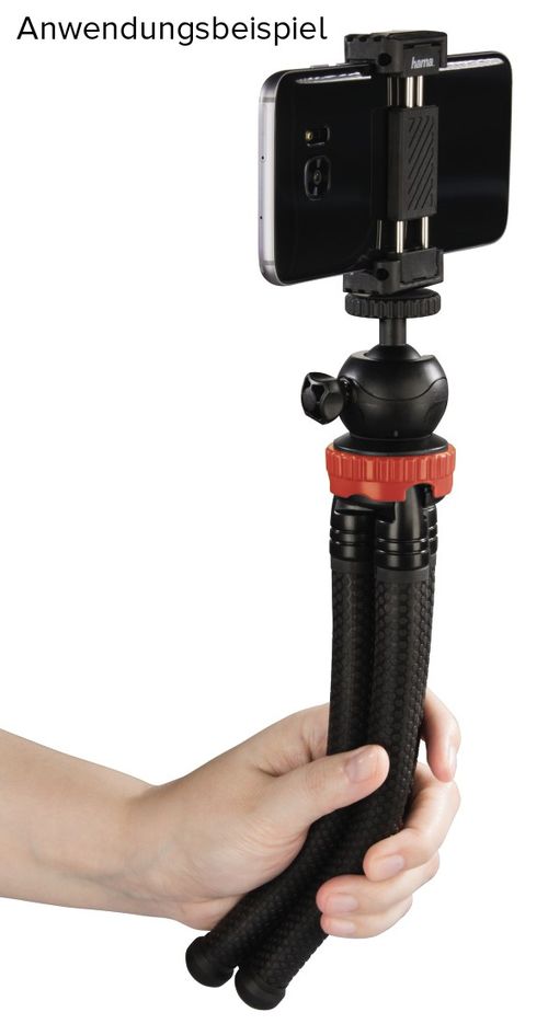 Hama Stativ FlexPro für Smartphone, GoPro und Fotokameras, 27 cm,  rot