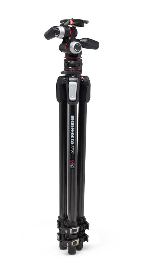 Manfrotto MT055CXPRO3 Set inkl. MHXPRO-3W Neiger und Move QR-System 
