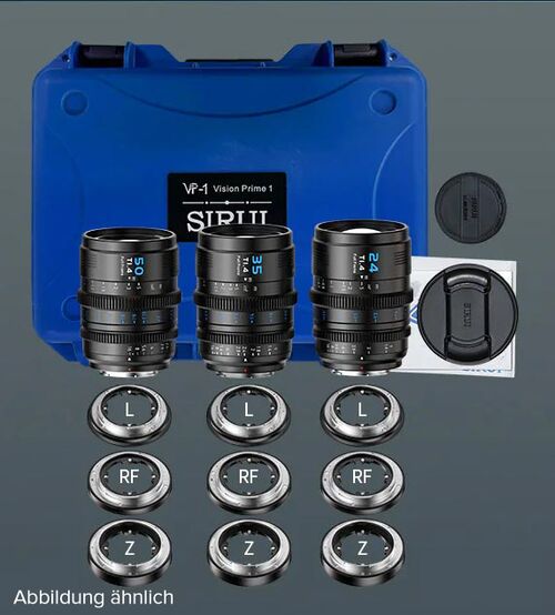 Sirui Vision Prime T1.4 Full-Frame Cine Lens  24-35-50 mm grau