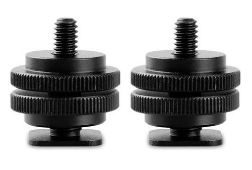 SmallRig 1631 Cold Shoe Adapter with 3/8 Zoll to 1/4 Zoll Thread(2pcs Pack) 