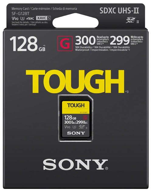 Sony Tough SDXC Class 10, UHS-II, U3, V90, 300 MB/s  128 GB