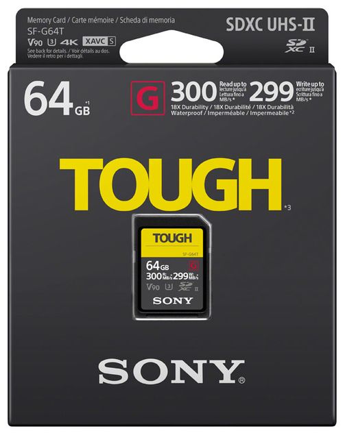 Sony Tough SDXC Class 10, UHS-II, U3, V90, 300 MB/s  64 GB