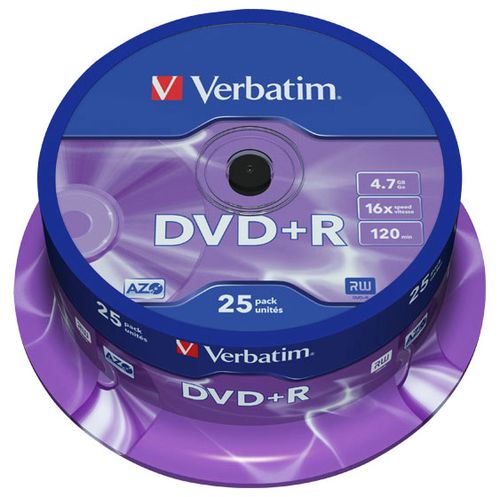 Verbatim DVD+R 16x Matt Silver 25x 