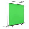 Für weitere Info hier klicken. Artikel: StudioKing Roll-Up Green Screen FB-150200FG  150x200 cm Chroma Grün