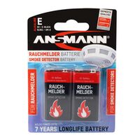 Ansmann 9V-Block Alkaline Batterie 2er Blister für Rauchmelder 