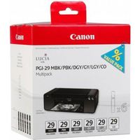 Canon Tinte PGI-29 Multipack MBK/PBK/DGY/GY/LGY/CO für Canon Drucker PIXMA PRO-1 