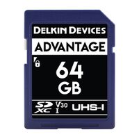 Delkin ADVANTAGE UHS-I (V30) SD Memory Card  64 GB Read: 100 MB/s
