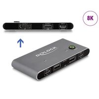 Delock USB-C KVM Switch zu DisplayPort 8K 30 Hz mit USB 2.0 
