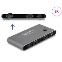 Delock USB-C KVM Switch zu HDMI 8K 60 Hz mit USB 2.0 