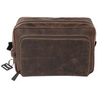 Gillis Leder Kulturbeutel Wellington  vintage brown large