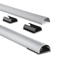 Hama Alu-Kabelkanal, halbrund, 110 x 3,3 x 1,8 cm, Silber 