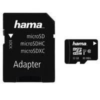 Hama microSDHC Class 10 UHS-I 80MB/s + Adapter/Mobile  32 GB