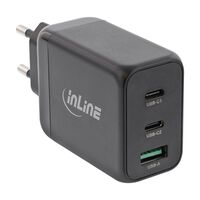 Inline USB PD Netzteil, GaN Ladegerät 3-Port, Dual USB-C + USB-A, 65W 