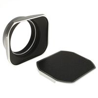 JJC Rechteck-Gegenlichtblende inkl. 49-mm-Adapter und Schutzdeckel - für Fuji X100F, X100T, X100S, X100, X70  silber