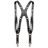 Krützberg Zeithalter DUO Kameragurt in schwarzem Leder  Silber