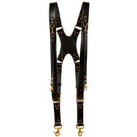 Krützberg Zeithalter DUO Kameragurt in schwarzem Leder  Gold