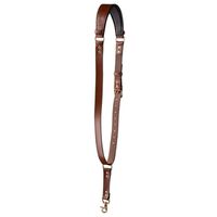 Krützberg Zeithalter MONO Kameragurt in dunkelbraunem Leder  Gold Demo