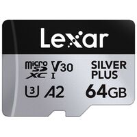 Lexar microSDXC Silver Plus UHS-1 V30 R205/W100MB/s  64 GB