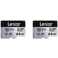 Lexar microSDXC Silver Plus UHS-1 V30 R205/W100MB/s - 2PACK  64 GB