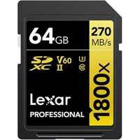 Lexar SDXC Professional Type Gold - 1800x 270MB/s V60 II  64 GB