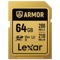Lexar SDXC Pro Gold Series ARMOR UHS-II V60 IP68 Stainless Steel R280  64 GB 