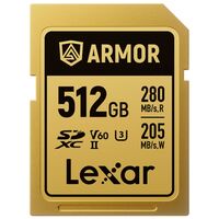 Lexar SDXC Pro Gold Series ARMOR UHS-II V60 IP68 Stainless Steel R280  512 GB 