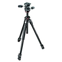 Manfrotto 290 DUAL Kit, Alu, 3 Segm., 90° Mittelsäule, 3-Wege-Neiger 
