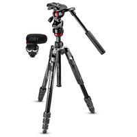 Manfrotto Befree Advanced Live Twist Alu-Stativ mit Fluid-Videokopf & Joby Wavo PLUS 