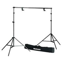 Manfrotto Hintergrund Set: 2 Lampenstative, Querstange, Klemmen u.m. 