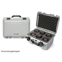 Nanuk Case 918 mit Schaumstoffeinlage für 6 Objektive  silber
