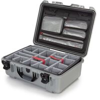 Nanuk Case 940 mit Deckel org. - mit Trennwand - Pro Photo Kit  silber