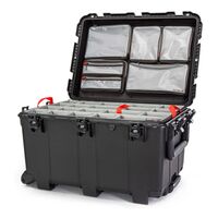 Nanuk Case 975 mit Deckel org. - mit Trennwand - Pro Photo Kit  schwarz Ziehgriff / Räder